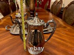 11 Piece Oneida Community Queen Bess Tea Coffee Set Tudor Plate With Patina
