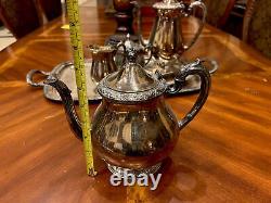 11 Piece Oneida Community Queen Bess Tea Coffee Set Tudor Plate With Patina