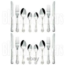 16pc Set Of Quality Kings Design Pattern Cutlery Tea Dessert Spoon Knife Fork
