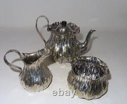 1800's Single Tea Set comprised of the Teapot, Creamer and Open Sugar # 4084