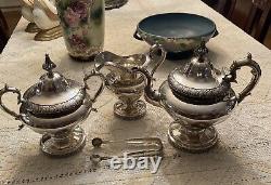 1830's GERARDUS BOYCE N. Y. COIN SILVER TEA SET WithSUGAR TONGS Museum Quality