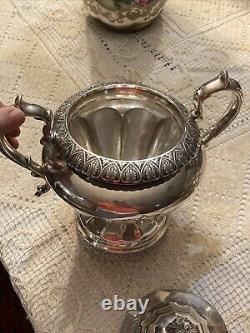 1830's GERARDUS BOYCE N. Y. COIN SILVER TEA SET WithSUGAR TONGS Museum Quality