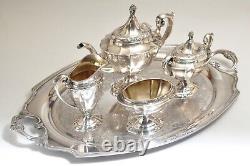 1847 FB Rogers Eternally Yours Silverplate 4 Piece withTray Teaset- Beautiful