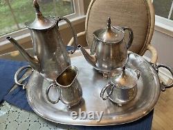 1847 ROGERS Tea and Coffee Service Silverplated 5 Pcs Set SPRINGTIME Wow