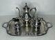 1847 Rogers Brothers Remembrance 3 Piece Silver Plated Tea Coffee Set With Tray