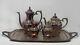 1847 Rogers Heritage Midcentury Aesthetic Ornate Footed Coffee Tea Set 5 Pc Exc