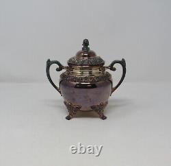 1847 Rogers Heritage Midcentury Aesthetic Ornate Footed Coffee Tea Set 5 Pc Exc