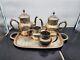 1875 Derby Silver Co. Floral Pattern No. 1650 Coffee Tea Set 5 Piece Excellent