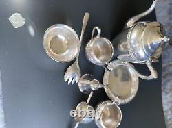 1883 Brogers Silver, Silver Plate. Small Tea Set Along With 14 Paul Revere Design