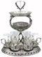19 Pc Ottoman Style Turkish Tea Set 6 With Tower Style Tray Stand (antique Silver)