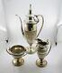 1920's Sterling Silver 3 Piece Tea Set With Creamer And Sugar #2119-#2021