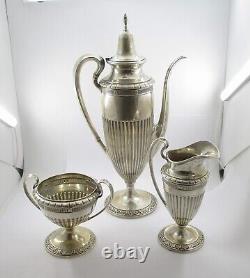 1920's Sterling Silver 3 Piece Tea Set with Creamer and Sugar #2119-#2021