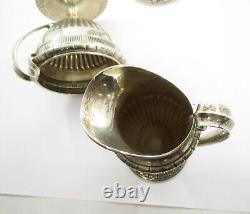 1920's Sterling Silver 3 Piece Tea Set with Creamer and Sugar #2119-#2021