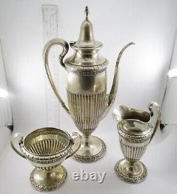 1920's Sterling Silver 3 Piece Tea Set with Creamer and Sugar #2119-#2021