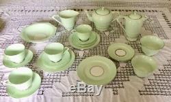 1930s Art Deco Paragon18 piece tea and coffee set pale mint green and silver