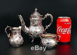 1933 German Third Reich period solid Sterling Silver Tea Coffee Set /600 gr