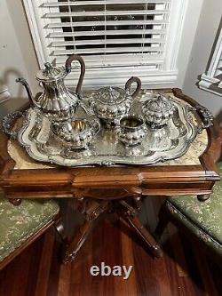 1940s Sheffield Design Community Ascot Silver Plate Tea Coffee Serving Set