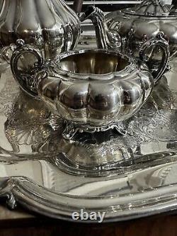 1940s Sheffield Design Community Ascot Silver Plate Tea Coffee Serving Set