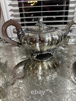 1940s Sheffield Design Community Ascot Silver Plate Tea Coffee Serving Set