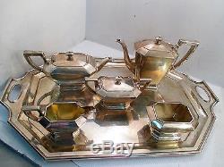 1946-1951 Gorham 6 pc Sterling Silver Fairfax Tea / Coffee Set with Tray