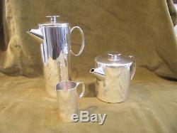 1970 silverplate christofle tea coffee set 4p Lino Sabattini Mercury pattern