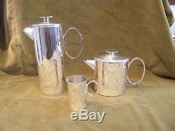 1970 silverplate christofle tea coffee set 4p Lino Sabattini Mercury pattern