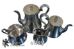 19th Century Ornate English Coffee Tea Set John Sherwood Birmingham Silverplate