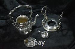 19th Century Victorian Silver on Copper Tea Set 10pc Grape Pattern