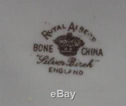 23 Piece Royal Albert England Silver Birch Pattern Bone Tea Set Service for 6