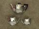 3 Piece Quality Heavy Gauge Solid Silver Tea Set By Walker Hall Estate Cleared