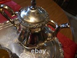 3 Piece Set Webster Wilcox Oneida USA Silver Plated Tea/Coffee Set with Tray