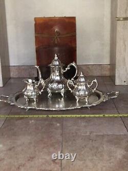4 PC Towle Louis Philippe Silverplate Tea Set Coffee Teapot Creamer Los Angeles