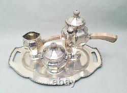 4-Piece Black Starr & Frost Sterling Silver Demitasse Tea Set With Tray