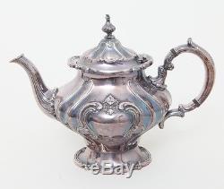 4 Piece Gorham Chantilly Pattern Silver Plated Tea Set Service Hollowware