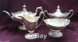 4 Piece Gorham Portsmouth Sterling Silver Tea Set