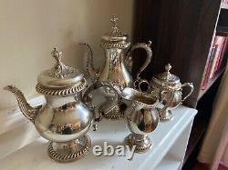 4 Piece International Silver Silverplate St. James Tea Set (some issues)