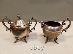 4 Piece Vintage Birmingham Silver Co. Silver on Copper Silver Plated Tea Set BSC