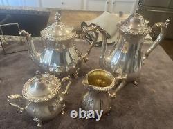 4 Piece Vintage International Sliver Co. COUNTESS Tea Set