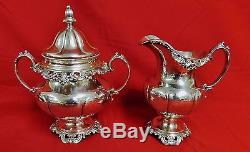 4 Piece Wallace Grande Baroque Sterling Silver Tea Set EXCELLENT