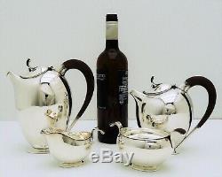 4 pc Hugo Grün Danish Sterling Silver Mid-Century Modern Tea Coffee Set