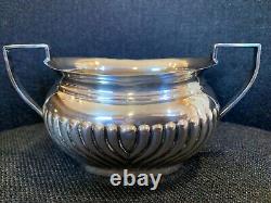 4 pcs Vintage Sheffield Fluted Coffee Tea SET silver plate England EPNS