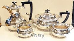 4pc magnificent Engraved lettering 1965 Yeoman silver plated tea set