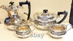 4pc magnificent Engraved lettering 1965 Yeoman silver plated tea set