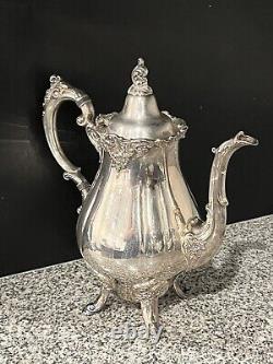 (5) Baroque by Wallace Silverplate Coffee Tea Set Pot Tray 281 282 283 284 294