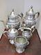 5 Pc. Amston #817 Pattern Hand Chased Sterling Tea Coffee Set