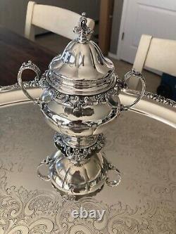 5 Pc New Unused Mint Wallace Grande Baroque Sterling Silver Tea Coffee Set Grand