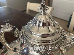 5 Pc New Unused Mint Wallace Grande Baroque Sterling Silver Tea Coffee Set Grand