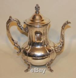 5 Pc Towle Louis Philippe Silverplate Tea Set Coffee Teapot Creamer Sugar & Tray