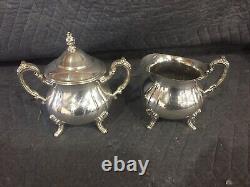 5 Pc Towle Louis Philippe Silverplate Tea Set Coffee Teapot Creamer Sugar & Tray