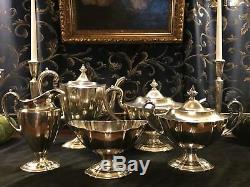 5 Piece Meriden Britanna Chippendale Style Sterling Silver Tea Set